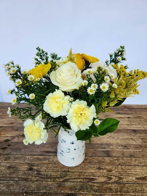 Bouquet de fleurs jaune citron
